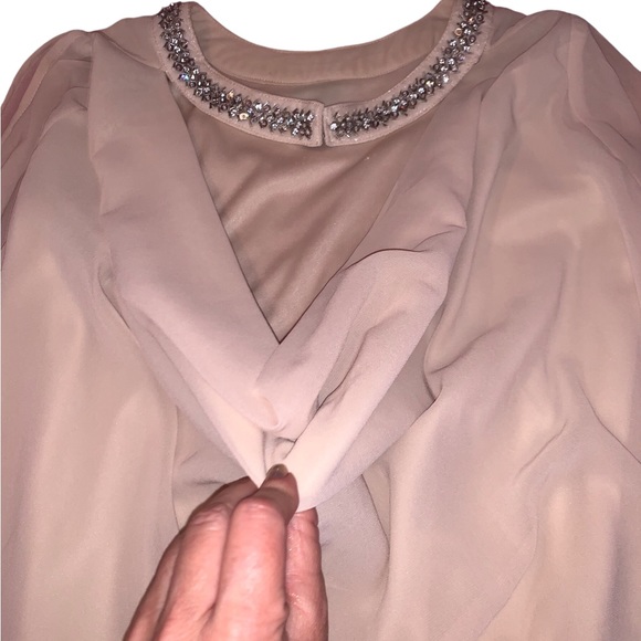 Cream Blouse with stone accent shoulder out style - Picture 10 of 14